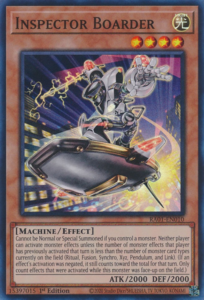 Inspector Boarder [RA01-EN010] Super Rare | Exor Games Dartmouth