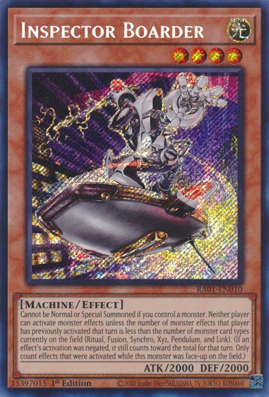 Inspector Boarder [RA01-EN010] Secret Rare | Exor Games Dartmouth