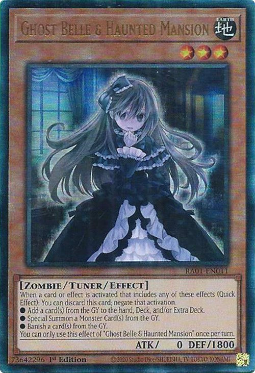 Ghost Belle & Haunted Mansion [RA01-EN011] Prismatic Ultimate Rare | Exor Games Dartmouth