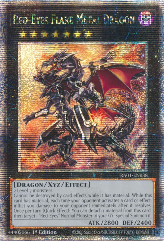 Red-Eyes Flare Metal Dragon [RA01-EN038] Quarter Century Secret Rare | Exor Games Dartmouth