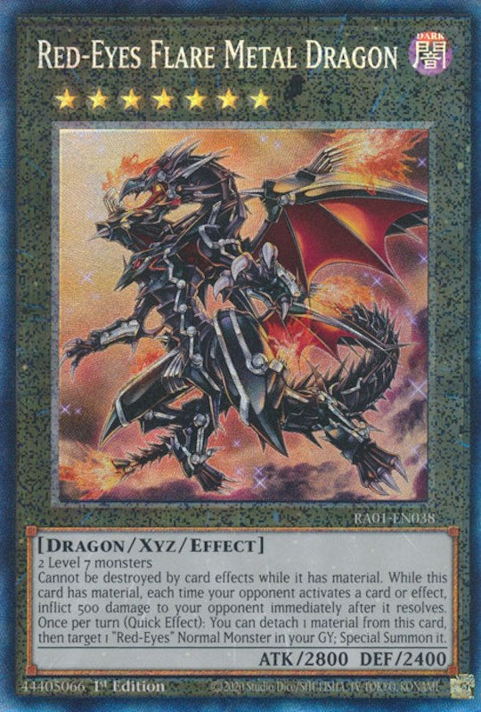 Red-Eyes Flare Metal Dragon [RA01-EN038] Prismatic Collector's Rare | Exor Games Dartmouth