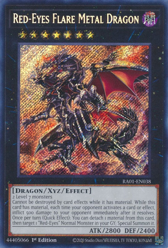 Red-Eyes Flare Metal Dragon [RA01-EN038] Secret Rare | Exor Games Dartmouth