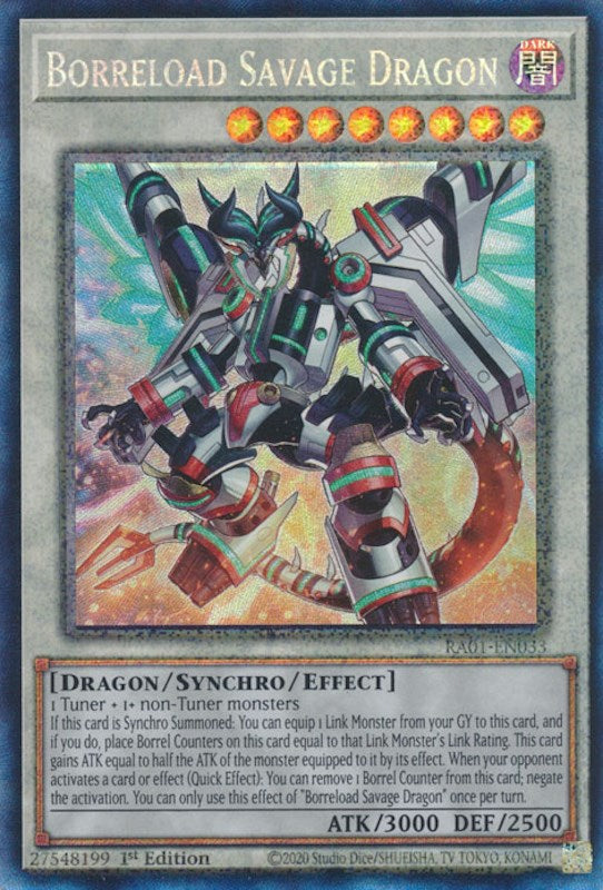 Borreload Savage Dragon [RA01-EN033] Prismatic Collector's Rare | Exor Games Dartmouth