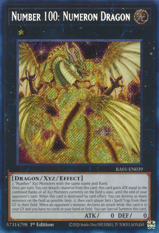 Number 100: Numeron Dragon [RA01-EN039] Secret Rare | Exor Games Dartmouth
