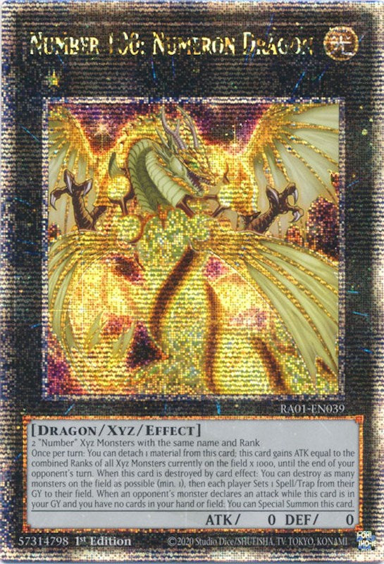 Number 100: Numeron Dragon [RA01-EN039] Quarter Century Secret Rare | Exor Games Dartmouth