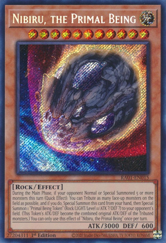 Nibiru, the Primal Being [RA01-EN015] Secret Rare | Exor Games Dartmouth