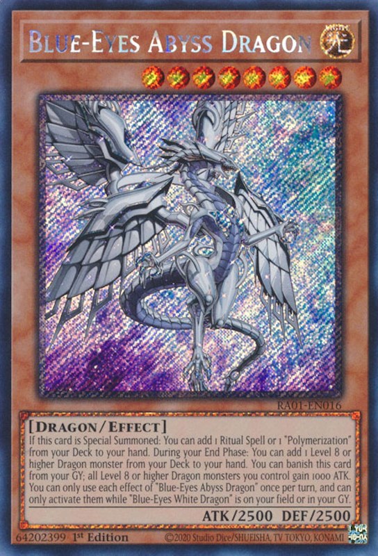 Blue-Eyes Abyss Dragon [RA01-EN016] Platinum Secret Rare | Exor Games Dartmouth