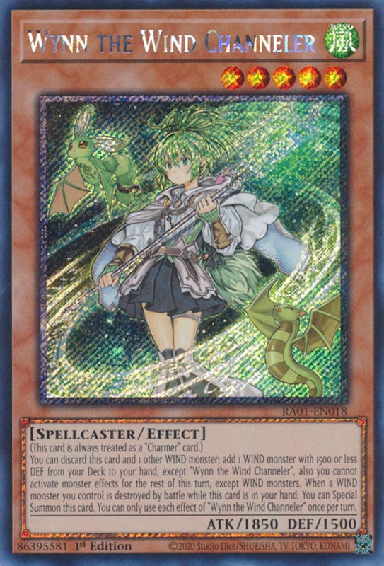 Wynn the Wind Channeler [RA01-EN018] Platinum Secret Rare | Exor Games Dartmouth