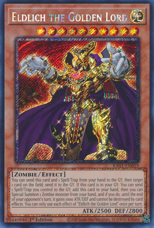 Eldlich the Golden Lord [RA01-EN019] Platinum Secret Rare | Exor Games Dartmouth