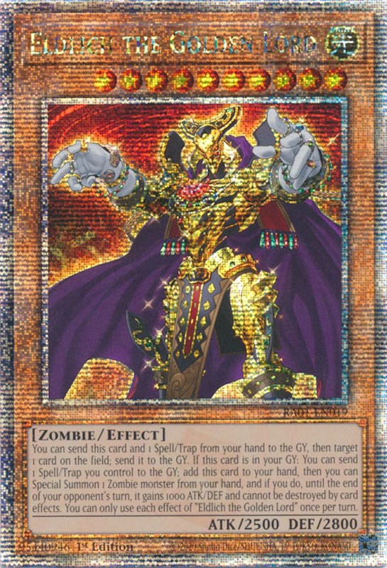 Eldlich the Golden Lord [RA01-EN019] Quarter Century Secret Rare | Exor Games Dartmouth