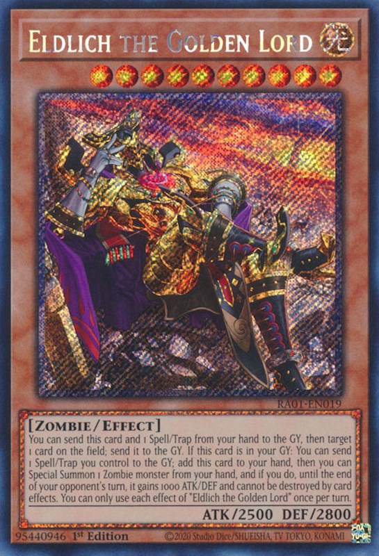 Eldlich the Golden Lord (Alternate Art) [RA01-EN019] Platinum Secret Rare | Exor Games Dartmouth