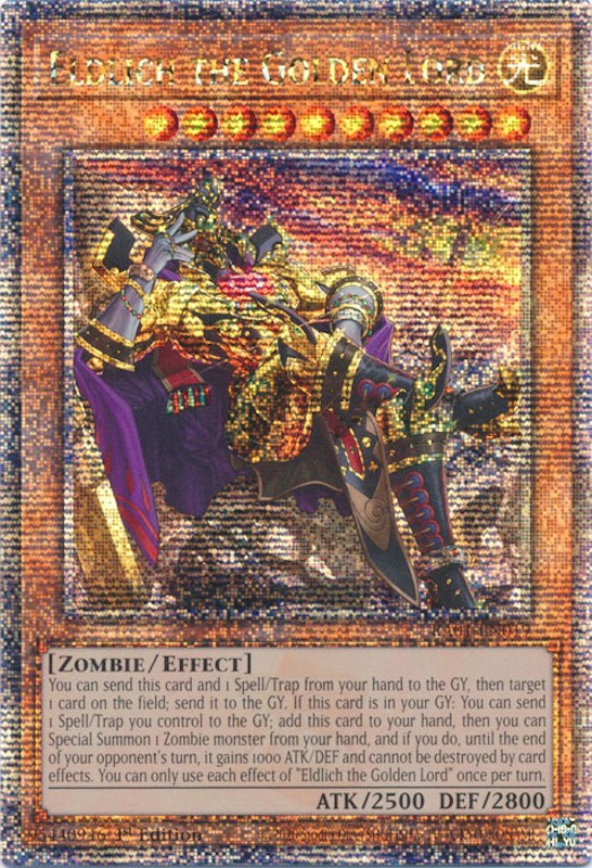 Eldlich the Golden Lord (Alternate Art) [RA01-EN019] Quarter Century Secret Rare | Exor Games Dartmouth