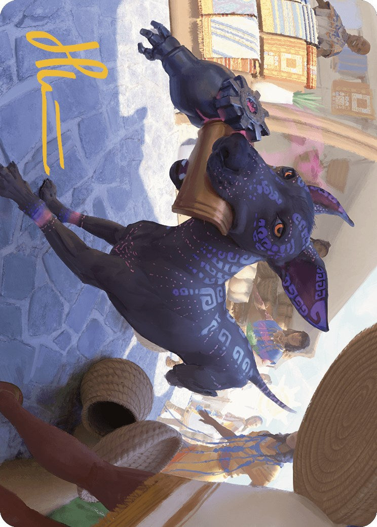 Mischievous Pup Art Card (Gold-Stamped Signature) [The Lost Caverns of Ixalan Art Series] | Exor Games Dartmouth