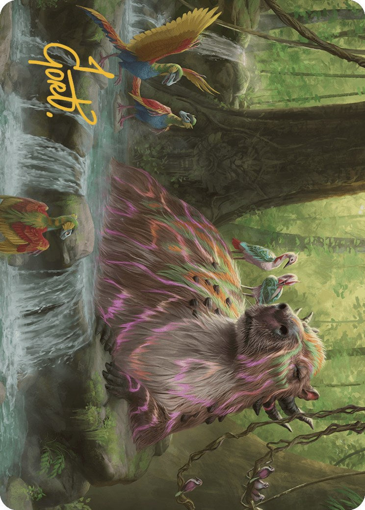 Basking Capybara Art Card (Gold-Stamped Signature) [The Lost Caverns of Ixalan Art Series] | Exor Games Dartmouth