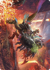 Triumphant Chomp Art Card (Gold-Stamped Signature) [The Lost Caverns of Ixalan Art Series] | Exor Games Dartmouth