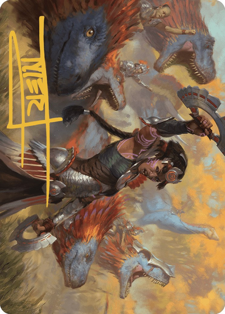 Huatli, Poet of Unity Art Card (Gold-Stamped Signature) [The Lost Caverns of Ixalan Art Series] | Exor Games Dartmouth