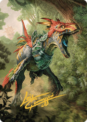 Dinosaur Token Art Card (Gold-Stamped Signature) [The Lost Caverns of Ixalan Art Series] | Exor Games Dartmouth