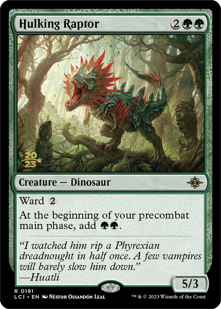 Hulking Raptor [The Lost Caverns of Ixalan Prerelease Cards] | Exor Games Dartmouth