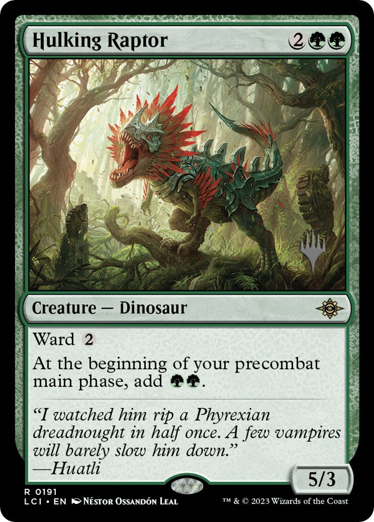 Hulking Raptor (Promo Pack) [The Lost Caverns of Ixalan Promos] | Exor Games Dartmouth