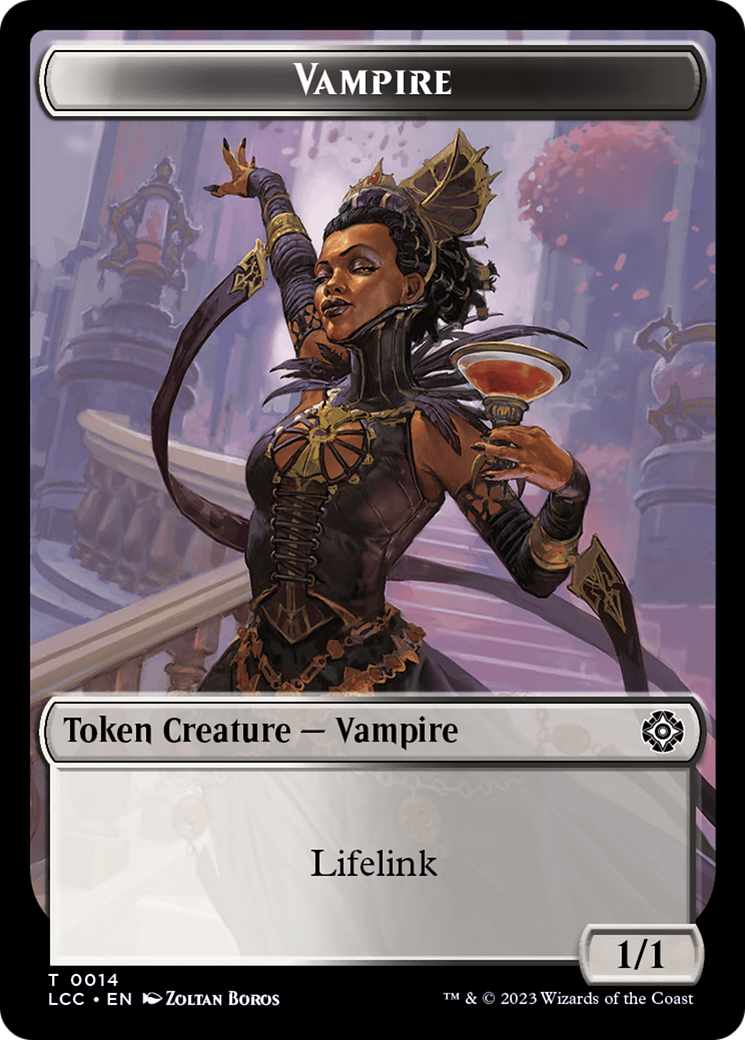 Vampire (0014) // Vampire Demon Double-Sided Token [The Lost Caverns of Ixalan Commander Tokens] | Exor Games Dartmouth