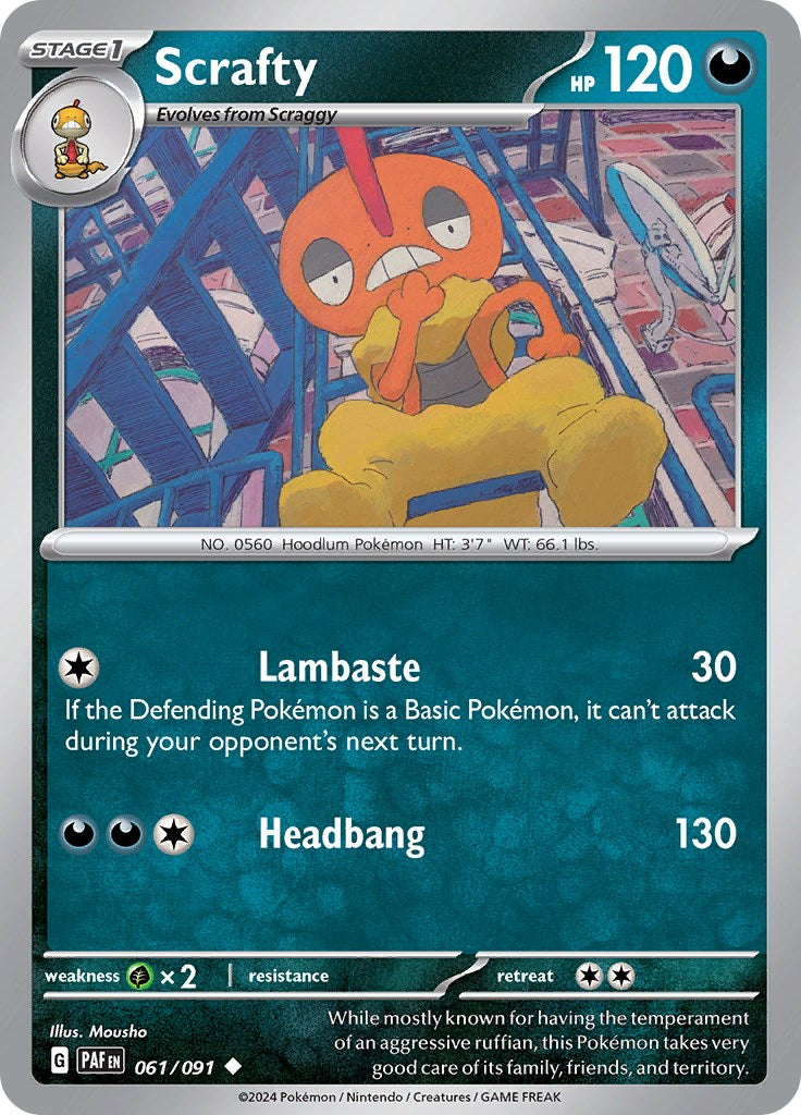 Scrafty (061/091) [Scarlet & Violet: Paldean Fates] | Exor Games Dartmouth