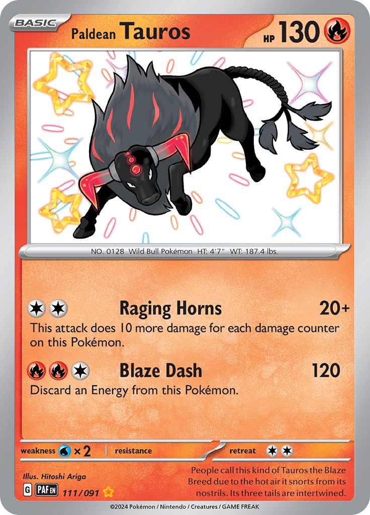 Paldean Tauros (111/091) [Scarlet & Violet: Paldean Fates] | Exor Games Dartmouth