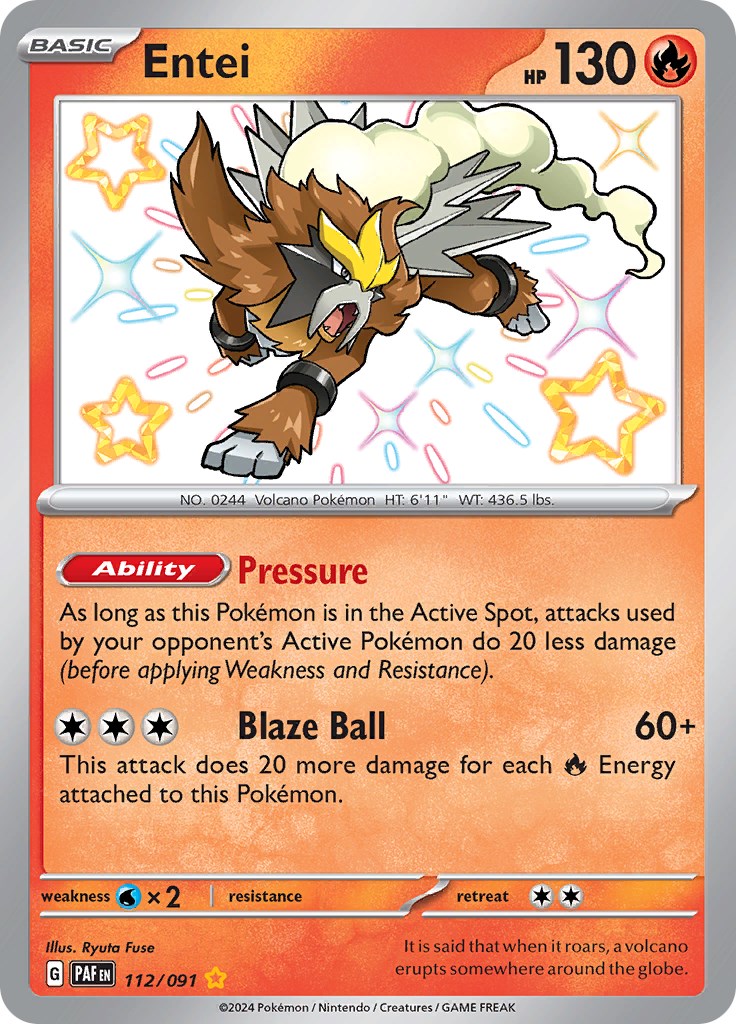 Entei (112/091) [Scarlet & Violet: Paldean Fates] | Exor Games Dartmouth