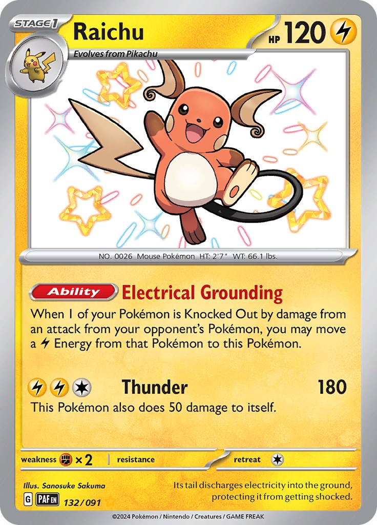 Raichu (132/091) [Scarlet & Violet: Paldean Fates] | Exor Games Dartmouth