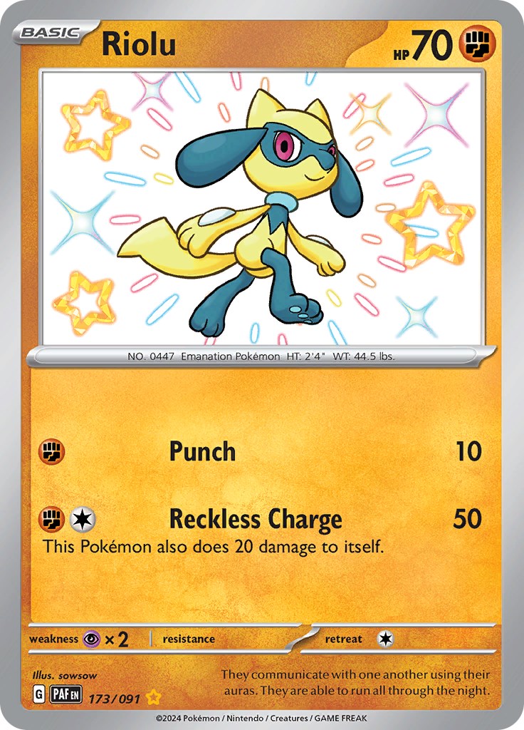 Riolu (173/091) [Scarlet & Violet: Paldean Fates] | Exor Games Dartmouth