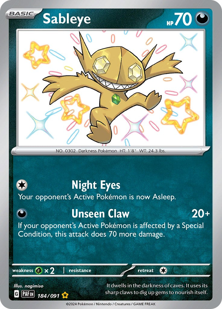 Sableye (184/091) [Scarlet & Violet: Paldean Fates] | Exor Games Dartmouth