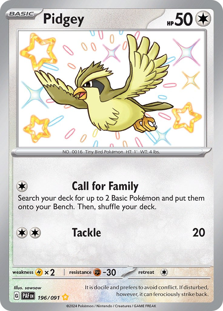 Pidgey (196/091) [Scarlet & Violet: Paldean Fates] | Exor Games Dartmouth