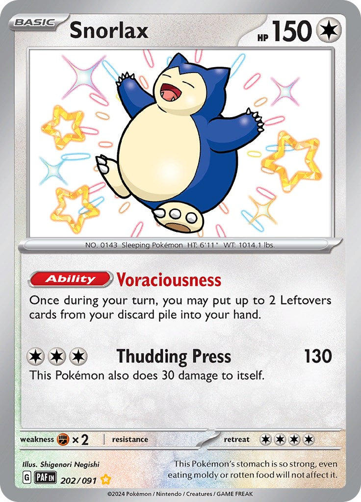 Snorlax (202/091) [Scarlet & Violet: Paldean Fates] | Exor Games Dartmouth