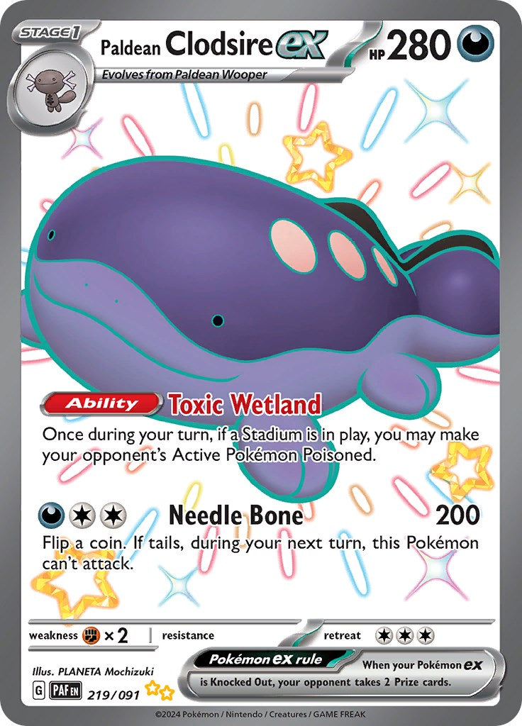 Paldean Clodsire ex (219/091) [Scarlet & Violet: Paldean Fates] | Exor Games Dartmouth