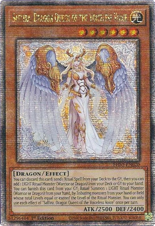 Saffira, Dragon Queen of the Voiceless Voice [PHNI-EN020] Quarter Century Secret Rare | Exor Games Dartmouth