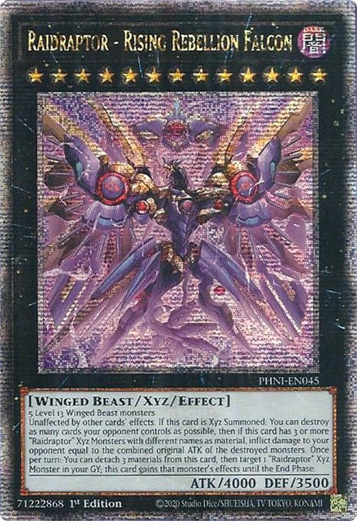 Raidraptor - Rising Rebellion Falcon [PHNI-EN045] Quarter Century Secret Rare | Exor Games Dartmouth