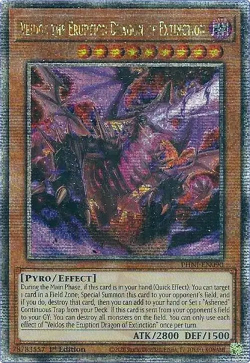 Veidos the Eruption Dragon of Extinction [PHNI-EN090] Quarter Century Secret Rare | Exor Games Dartmouth