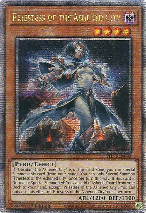 Priestess of the Ashened City [PHNI-EN093] Quarter Century Secret Rare | Exor Games Dartmouth
