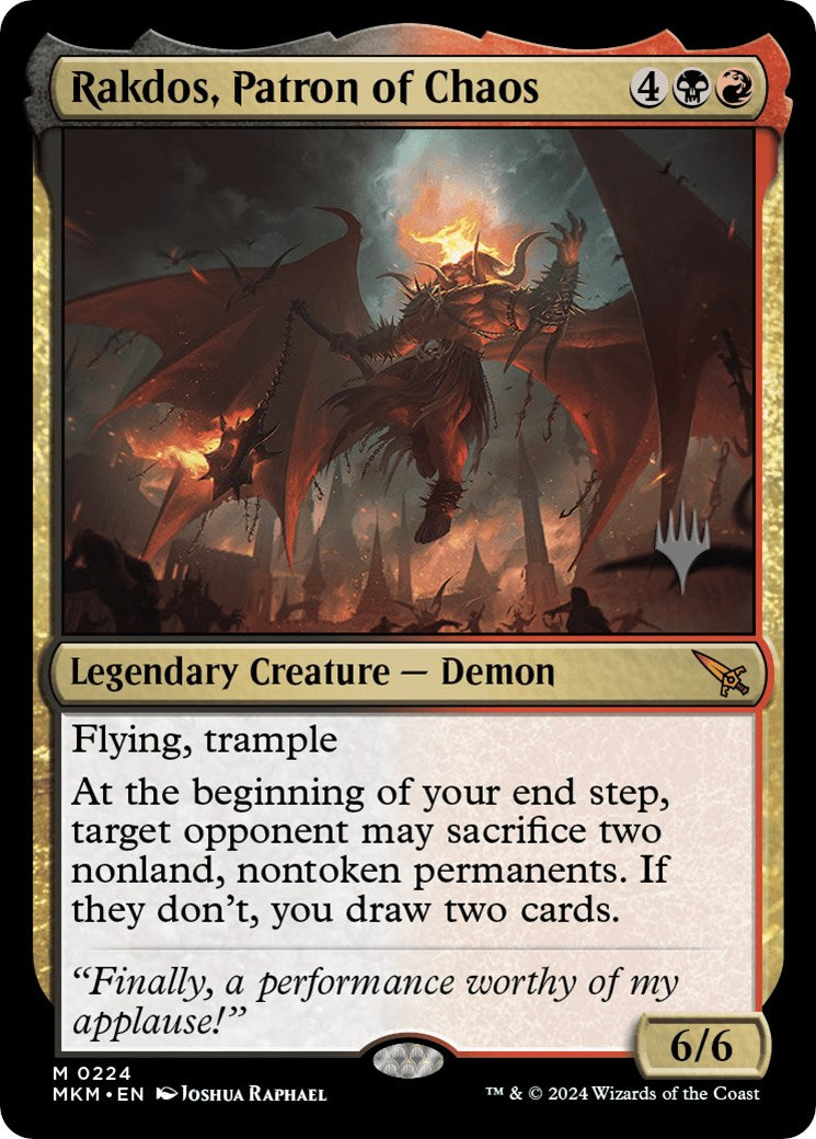 Rakdos, Patron of Chaos (Promo Pack) [Murders at Karlov Manor Promos] | Exor Games Dartmouth