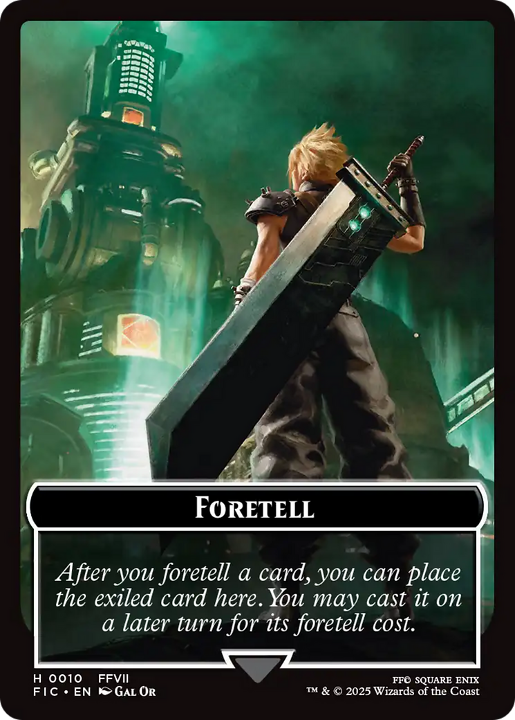 Foretell // Treasure Double-Sided Token (Surge Foil) [FINAL FANTASY Commander Tokens] | Exor Games Dartmouth
