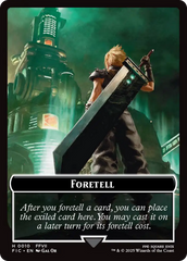 Foretell // Treasure Double-Sided Token (Surge Foil) [FINAL FANTASY Commander Tokens] | Exor Games Dartmouth