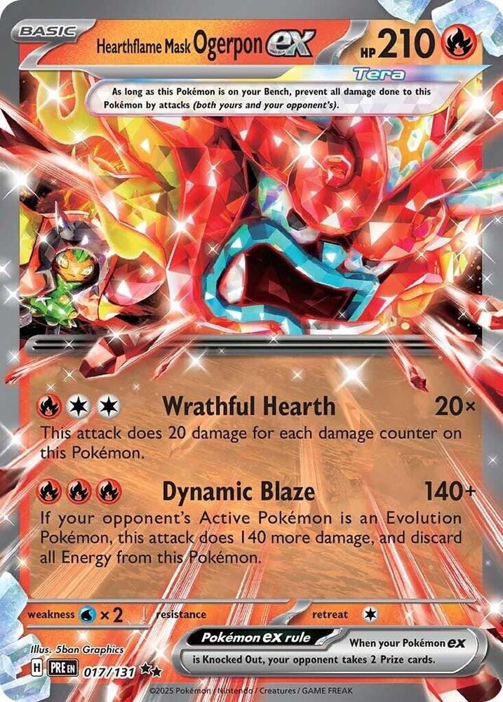 Hearthflame Mask Ogerpon ex (017/131) [Scarlet & Violet: Prismatic Evolutions] | Exor Games Dartmouth