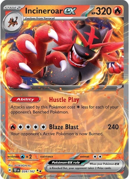 Incineroar ex (034/162) [Scarlet & Violet: Temporal Forces] | Exor Games Dartmouth