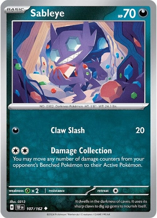 Sableye (107/162) [Scarlet & Violet: Temporal Forces] | Exor Games Dartmouth