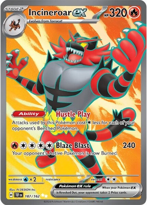 Incineroar ex (187/162) [Scarlet & Violet: Temporal Forces] | Exor Games Dartmouth