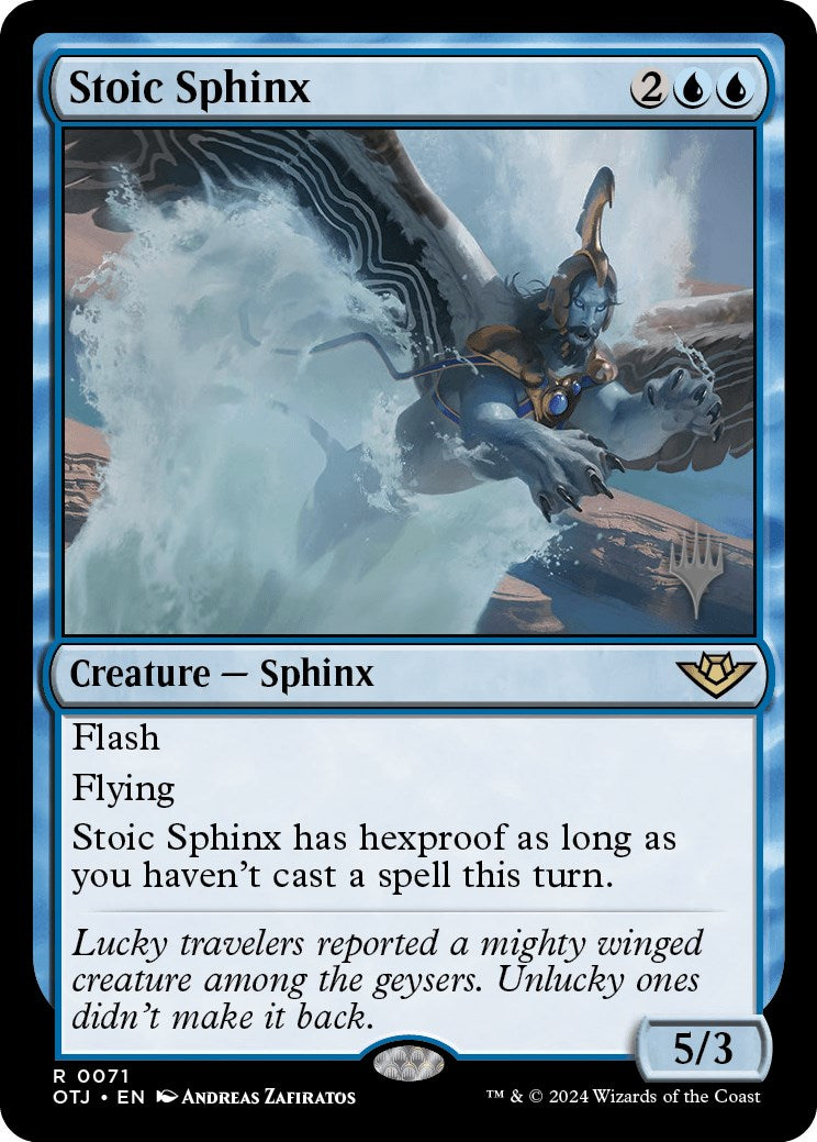 Stoic Sphinx (Promo Pack) [Outlaws of Thunder Junction Promos] | Exor Games Dartmouth