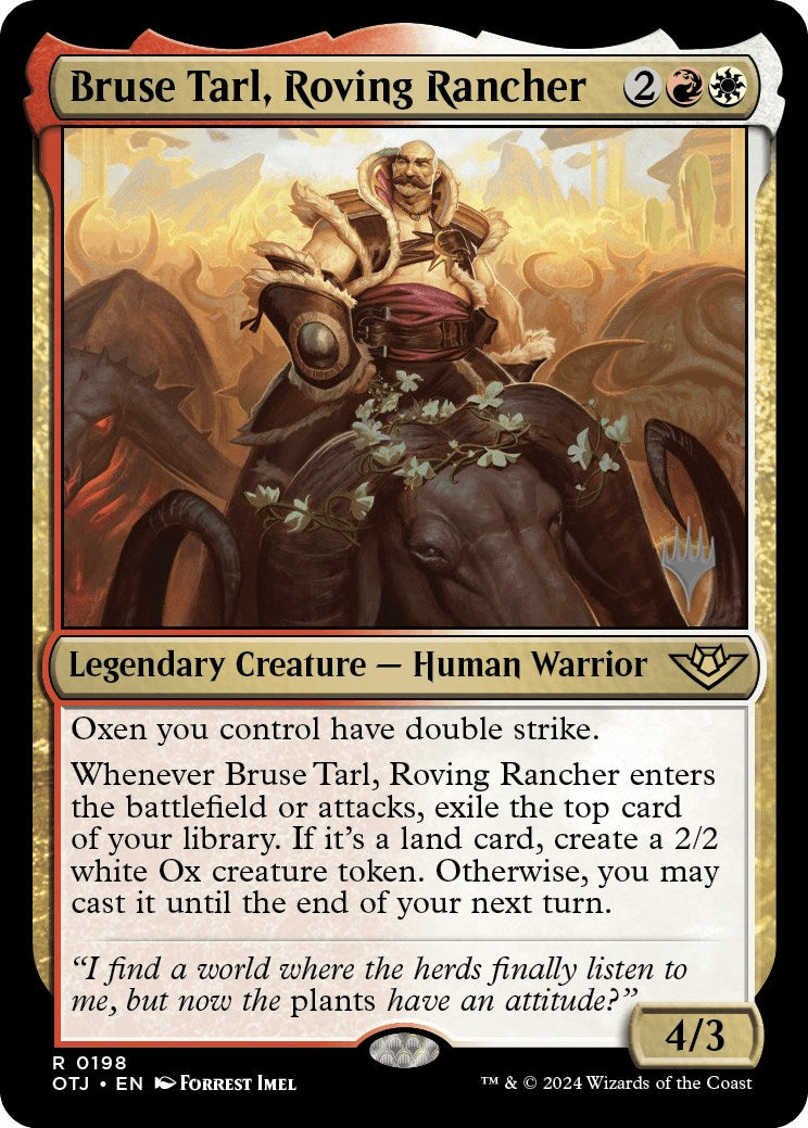 Bruse Tarl, Roving Rancher (Promo Pack) [Outlaws of Thunder Junction Promos] | Exor Games Dartmouth