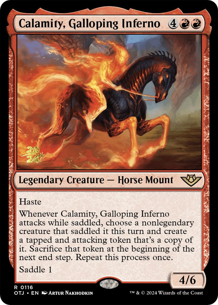 Calamity, Galloping Inferno [Outlaws of Thunder Junction Prerelease Promos] | Exor Games Dartmouth