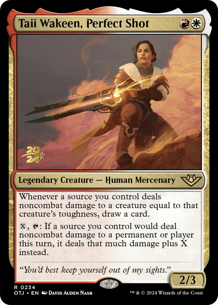 Taii Wakeen, Perfect Shot [Outlaws of Thunder Junction Prerelease Promos] | Exor Games Dartmouth