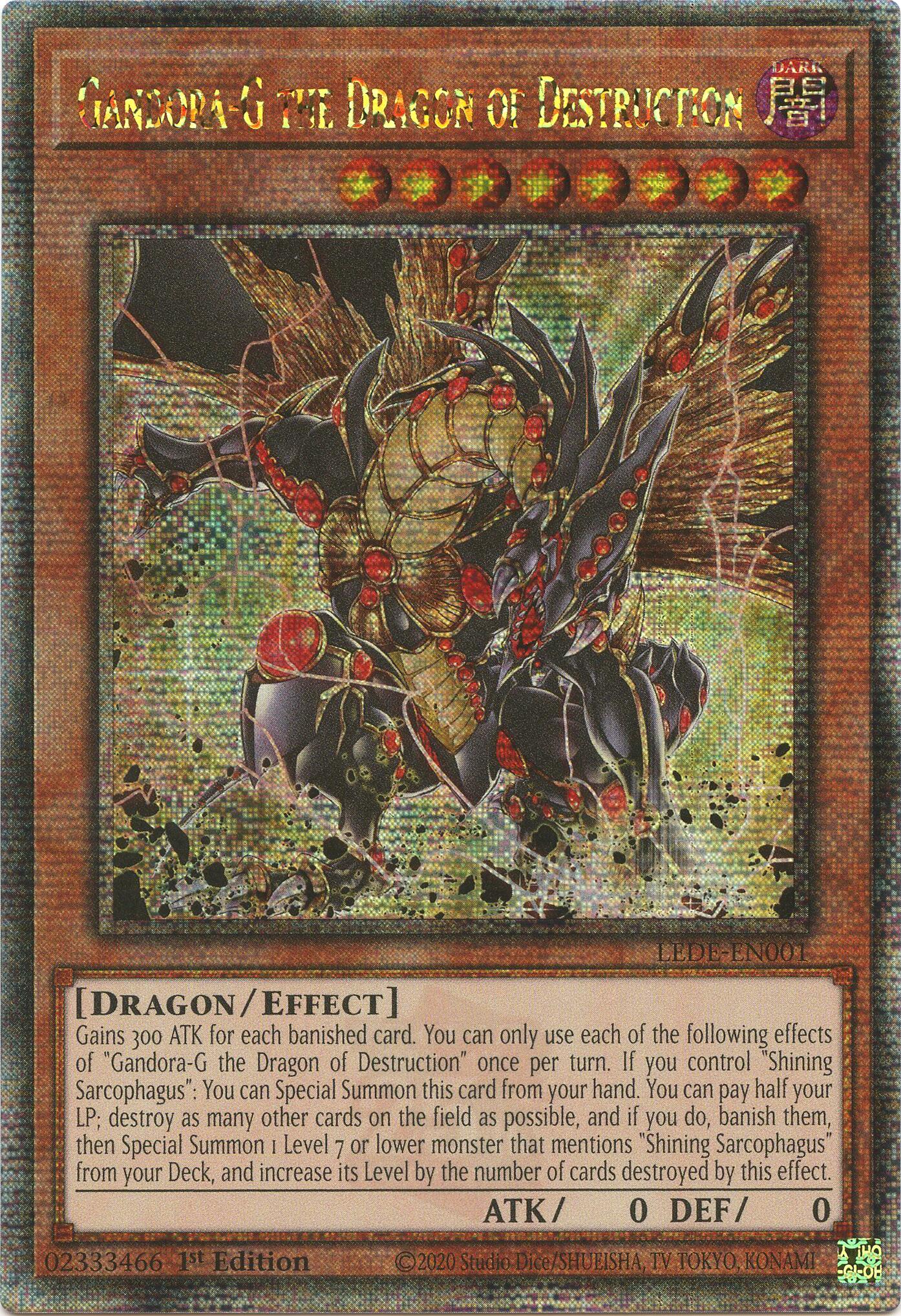 Gandora-G the Dragon of Destruction [LEDE-EN001] Quarter Century Secret Rare | Exor Games Dartmouth