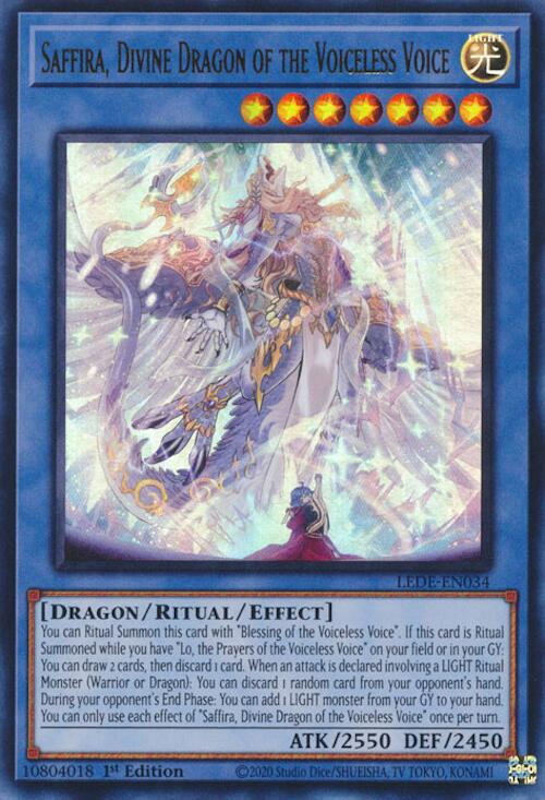 Saffira, Divine Dragon of the Voiceless Voice [LEDE-EN034] Ultra Rare | Exor Games Dartmouth